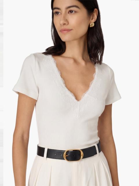 SANA RIB KNIT TEE WHITE