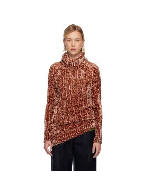 Pink & Brown Long Viscose Turtleneck