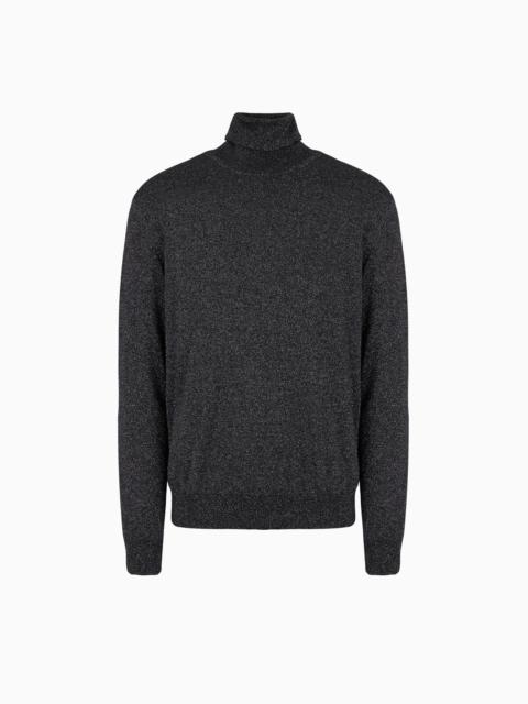 Giorgio’s rollneck jumper in cashmere, silk and lurex