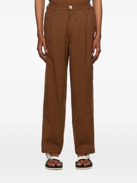 textured stretch-cotton trousers