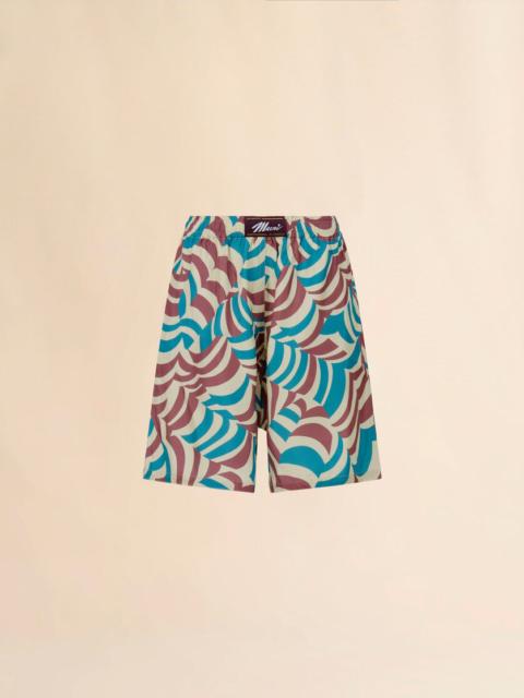 VISCOSE TWILL BERMUDA SHORTS WITH MULTICOLOURED YOYO PRINT