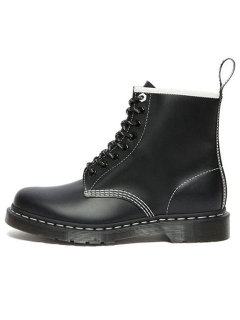 Dr.Martens 1460 Contrast Stitch Leather Lace Up Boots 'Black Smooth Leather' 27303001