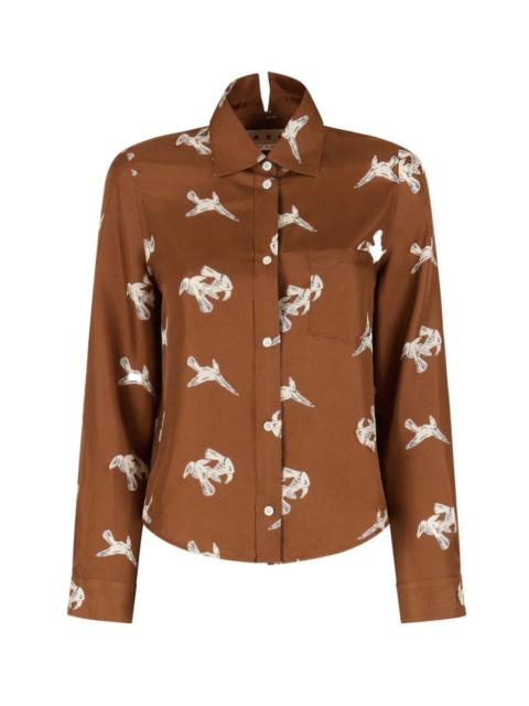 RAVENS SILK TWILL PRINTED BLOUSE