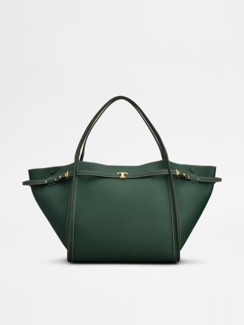 SHOPPING BAG IN LEATHER MEDIUM - GREEN