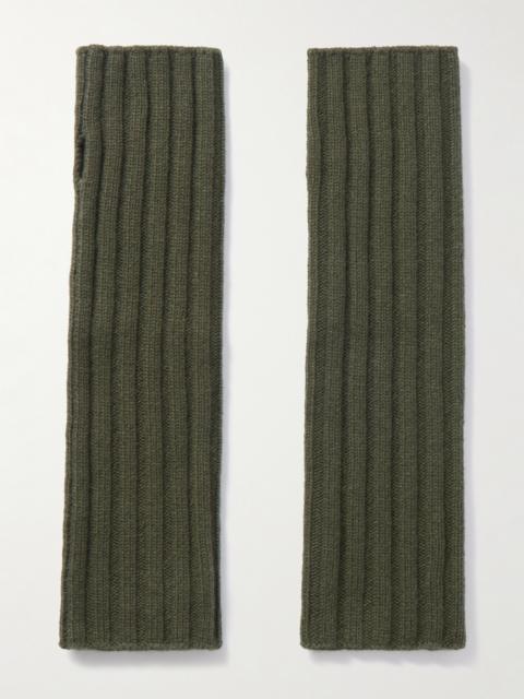 Ribbed Cashmere Wrist Warmers