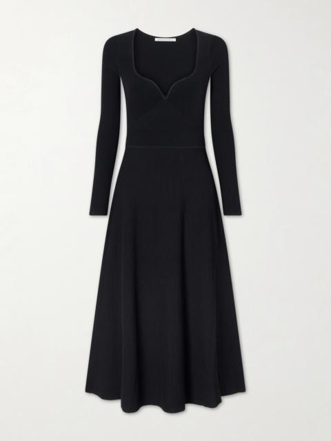 Ribbed Stretch-jersey Bustier Maxi Dress