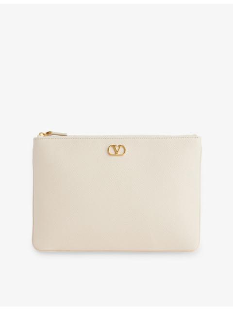 VLogo Signature Leather Pouch