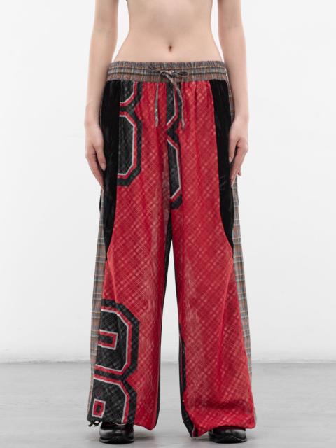Contrast Paneled Plaid Basketball Pants