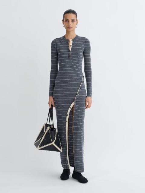 Striped Terry Merino Maxi Dress