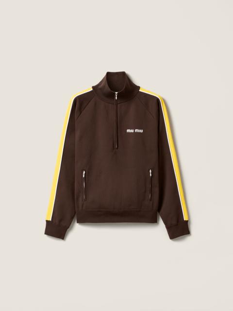 Technical yarn zipper sweatshirt