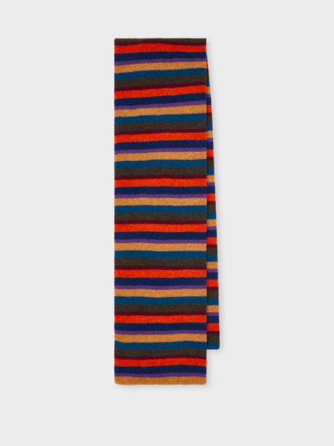 Colour Block Stripe Lambswool Scarf