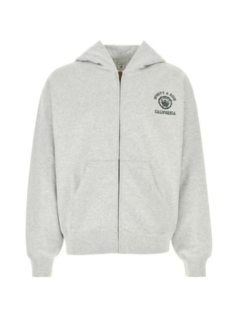 melange grey cotton hoodie