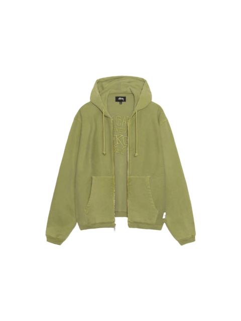 Stussy Waffle Lined Zip Hoodie Green