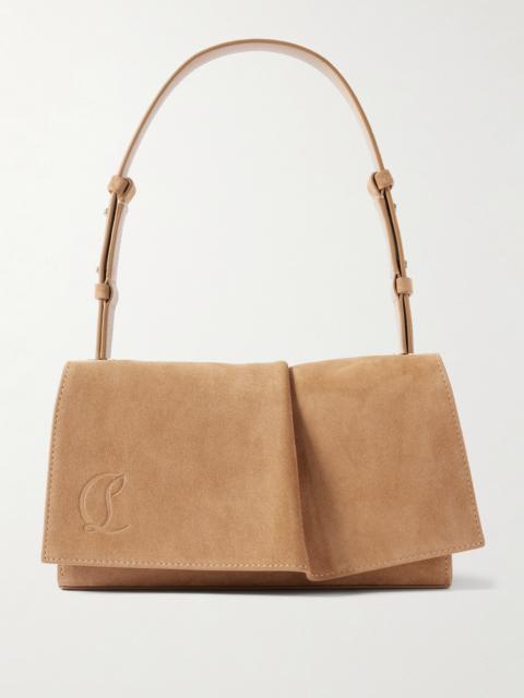 Baggy Small Logo-debossed Suede Shoulder Bag