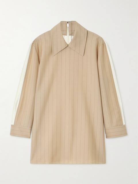 Pinstriped Wool And Mohair-blend Blouse