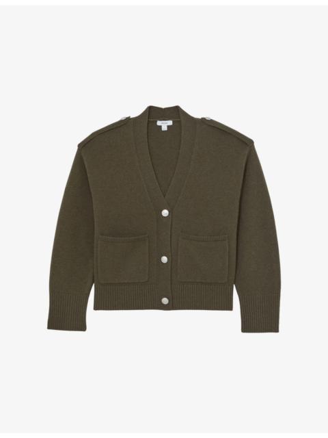 Maya V-Neck Wool and Cashmere Cardigan