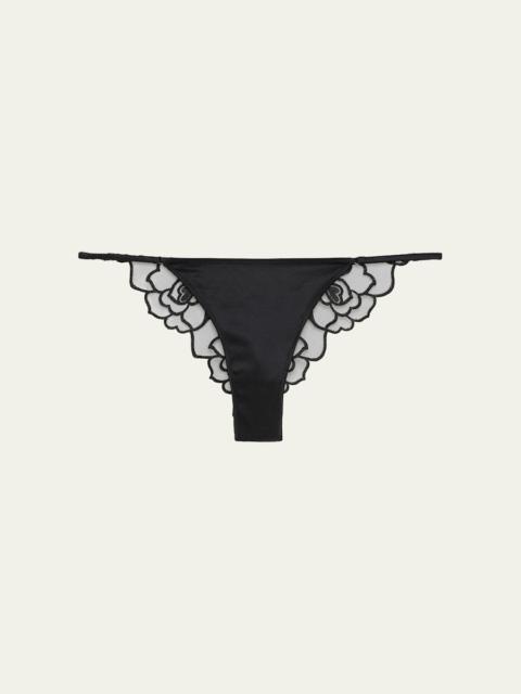 Petite Chou Charmeuse & Embroidered Tulle Panties