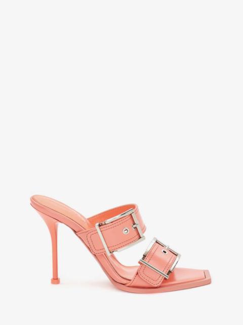 Double Buckle Punk Mule in Apricot