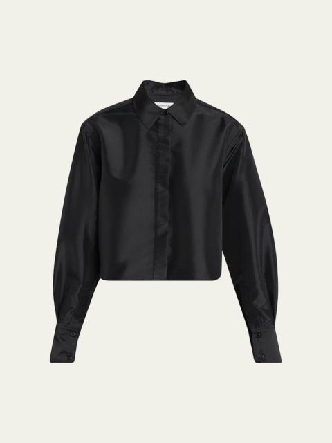 Renata Cropped Satin Blouse