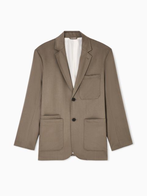 VIRGIN-WOOL TWILL SINGLE-BREASTED BLAZER