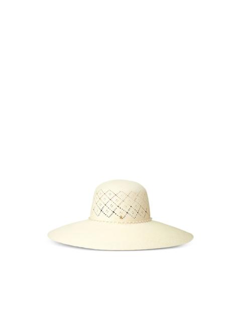 Blanche openwork-design hat
