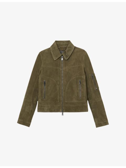 Tate Long-Sleeve Suede Jacket