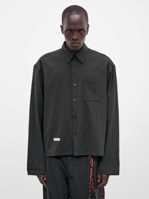 Navy Pinstripe Boxy Shirt