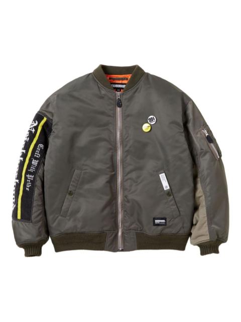 embroidered-patch bomber jacket