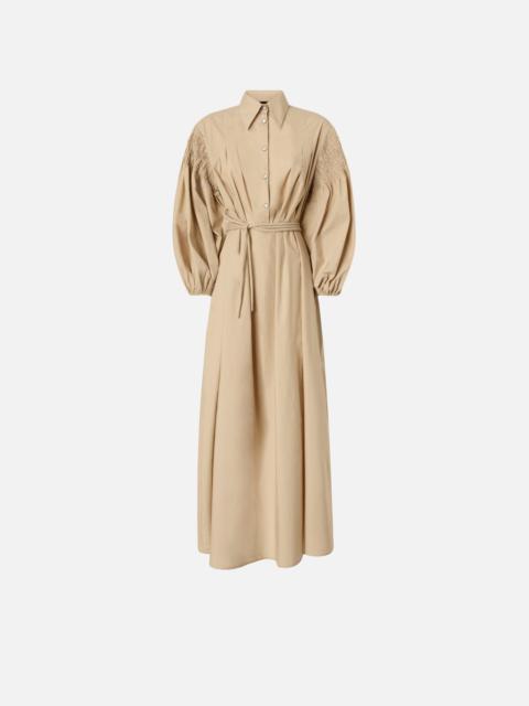 LONG SHIRT DRESS IN COTTON WITH BELT