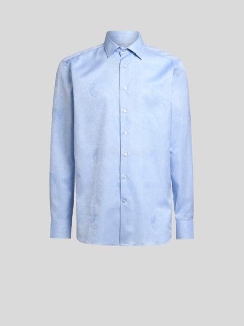 COTTON JACQUARD SHIRT WITH GECKO MOTIF