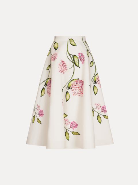 PORCELAIN FLOWER COTTON POPLIN SKIRT