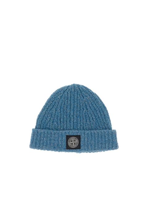ribbed patch beanie