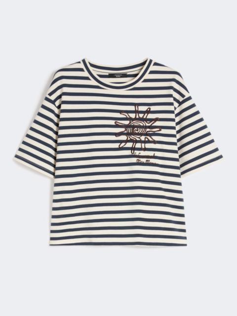 Printed cotton jersey T-shirt - NAVY