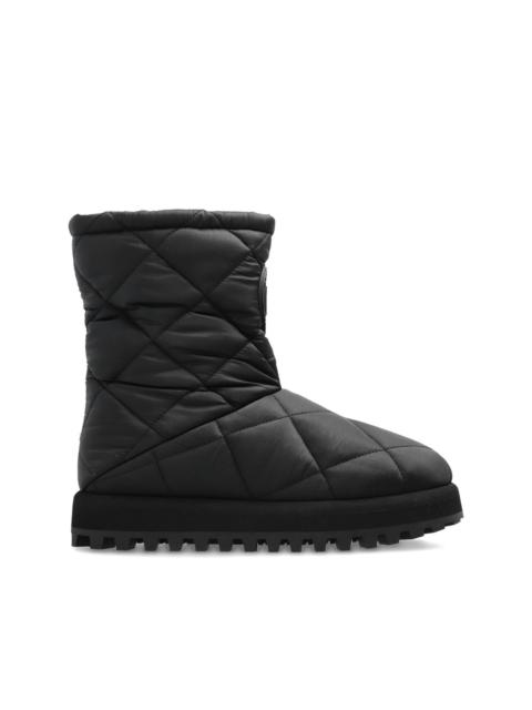 quilted-effect logo-detail boots