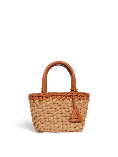 Icon Leather & Rafia Medium Tote