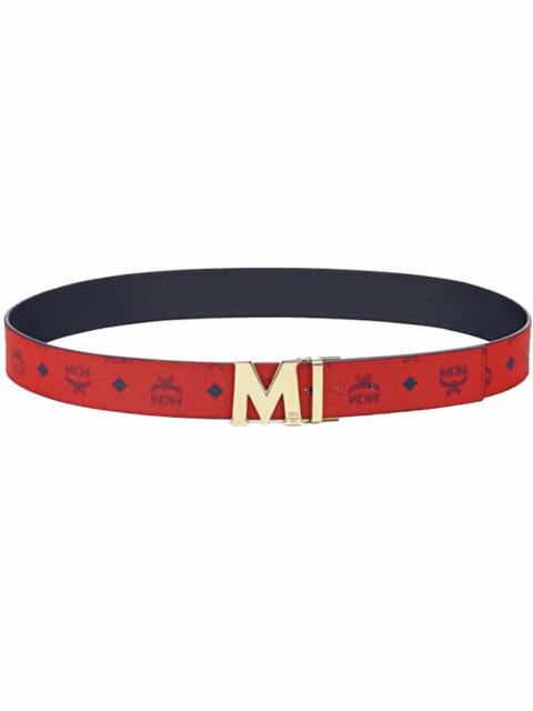 MCM Claus M Reversible Belt Visetos Ruby Red/Blue