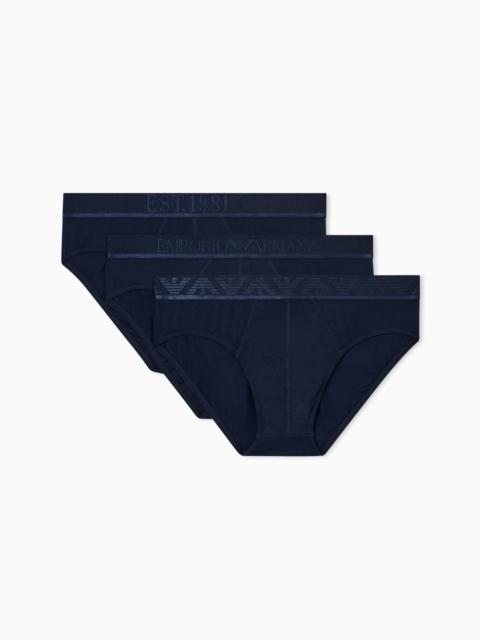 THREE-PACK OF ASV SHINY LOGOBAND ORGANIC JERSEY BRIEFS