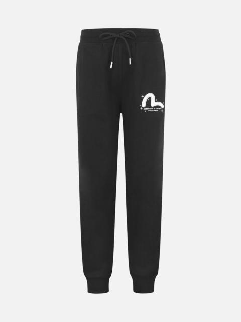 Logo Print and Seagull Embroidery Regular Fit Sweatpants