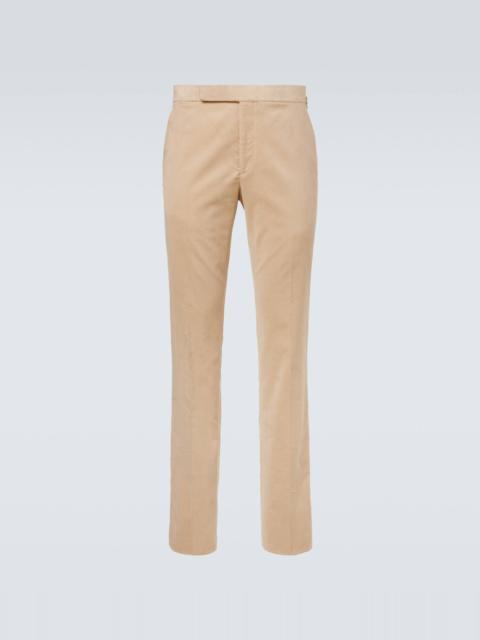 Cotton corduroy straight pants