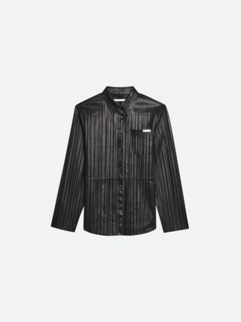 PLEATED LEATHER CLASSIC SHIRT
