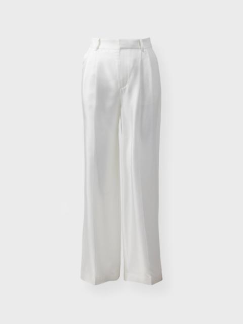 Trousers Wide Leg Tailored Silk Cream