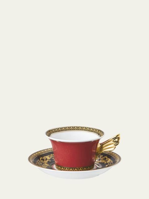 Medusa Red Tea Cup & Saucer