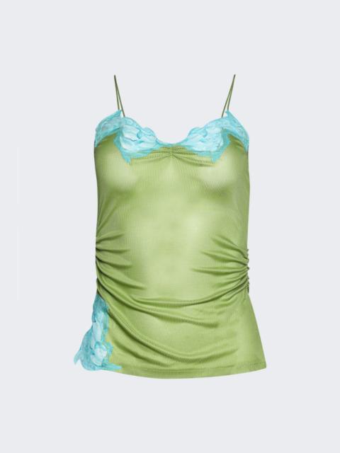 Delphin Lace Rib Cami Fresh Lime And Cyan