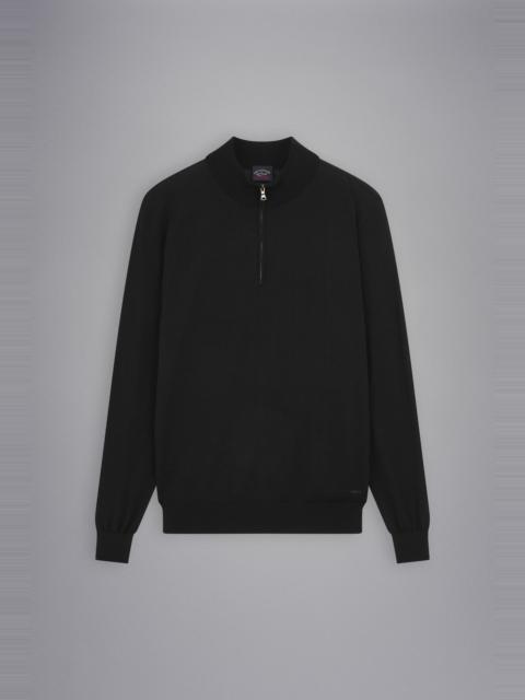 WINTER SUMMER MERINO WOOL EXTRA-FINE HALF ZIP SWEATER