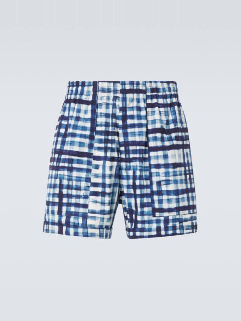 Gingham cotton Bermuda shorts