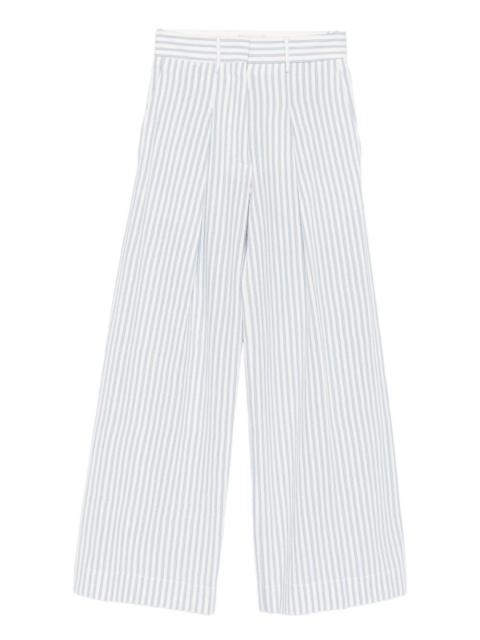 striped pleated trousers