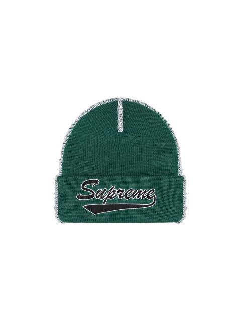 Supreme Contrast Stitch Beanie 'Dark Pine'