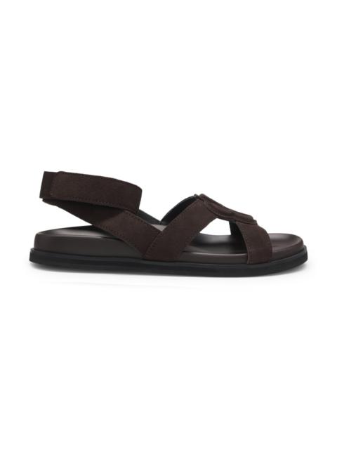 SUEDE SANDALS WITH DOUBLE B MONOGRAM