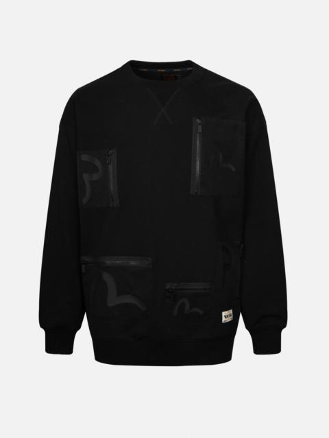 MULTI-POCKETS WITH SEAGULL PRINT LOOSE FIT SWEATSHIRT