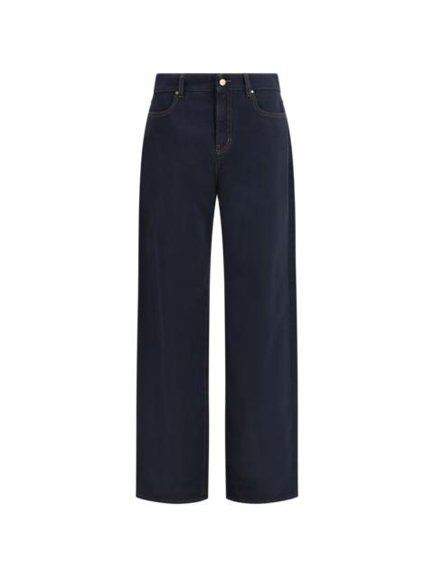 contrast-stitch five-pocket jeans